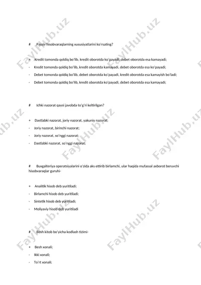 passiv hisobvaraqlar va aktivlar — DOCX