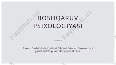 boshqaruv psixologiyasi — PPTX