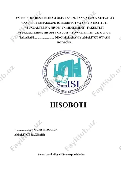 buxgalteriya hisobi va audit hisoboti — DOCX