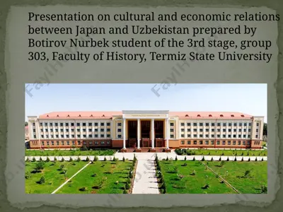 cultural and economic relations between japan and uzbekistan presentation — PPTX