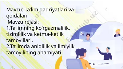 ta'lim qadriyatlari va qoidalari — PPTX