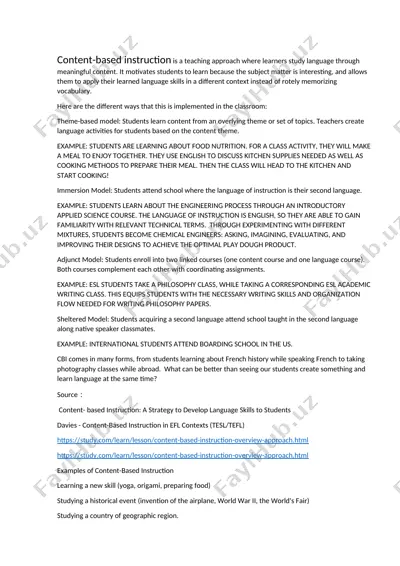 content-based instruction — DOCX