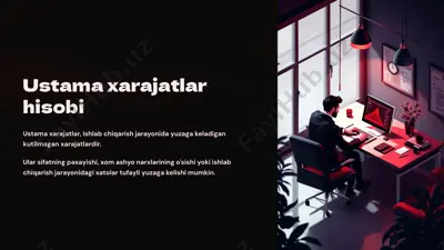 ustama xarajatlar hisobi — PPTX