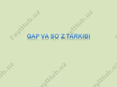 gap va so'z tarkibi — PPT