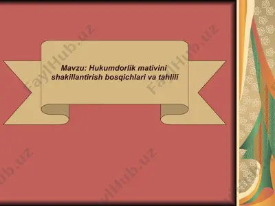 hukumdorlik mativini shakillantirish bosqichlarini tahlil qilish — PPT
