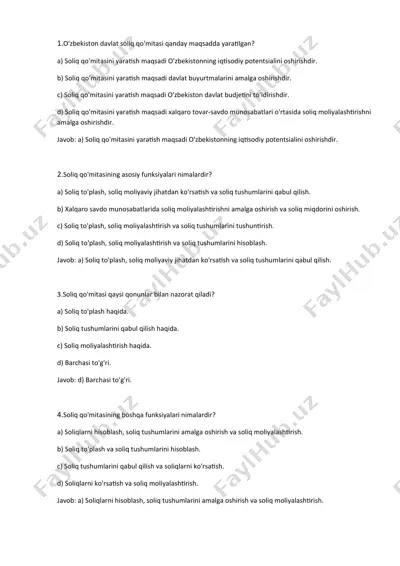 soliq qo'mitasi maqsadi va funksiyalari — DOCX
