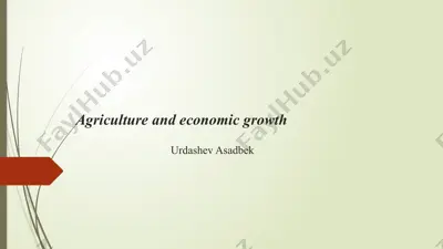 agriculture and economic growth — PPTX