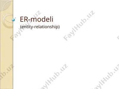 er-modeli (entity-relationship) — PPTX