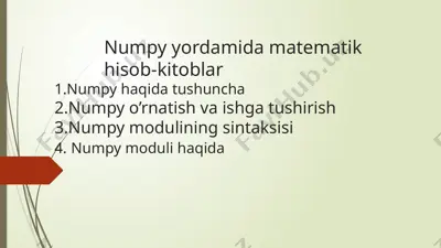 numpy kitoblar — PPTX