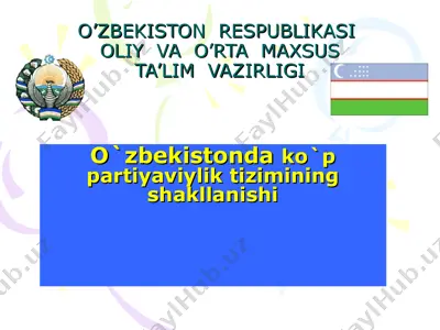 o`zbekistonda ko'p partiyaviylik tizimining shakllanishi — PPT