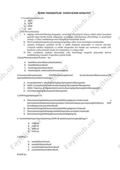 klinik tadqiqotlar. yaxshi klinik amaliyot — DOCX