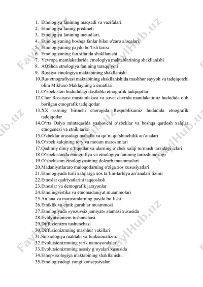 etnologiya fanining asosiy tushunchalari — DOCX