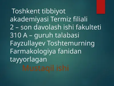 nicotinism va uning asoratlari — PPTX