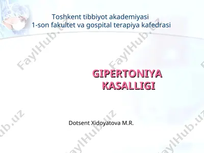 gipertoniya kasalligi — PPT