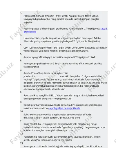 computer grafikasi — DOCX