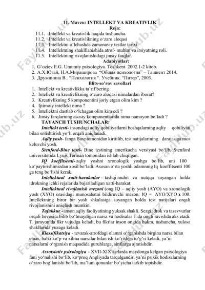 intellekt va kreativlik — DOCX