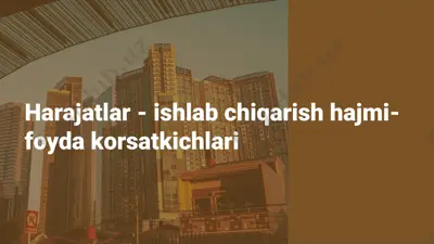 harajatlar tahlili va ularning ishlab chiqarishga ta'siri — PPTX