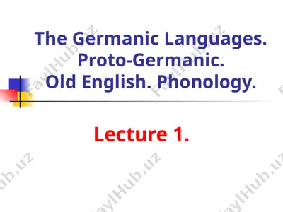 the germanic languages — PPT