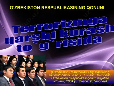 terrorizmga qarshi kurash to`g`risida o’zbekiston respublikasining qonuni — PPT