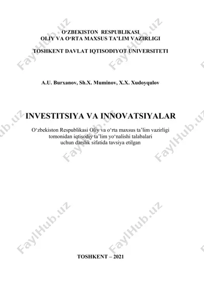 investitsiya va innovatsiyalar — DOCX