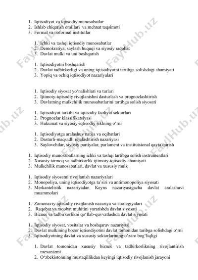 iqtisodiyot va iqtisodiy munosabatlar — DOCX
