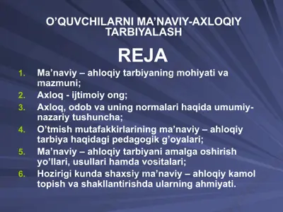 ma’naviy - ahloqiy tarbiya — PPTX
