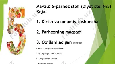 5-parhez stoli — PPTX