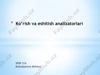 ko’rish va eshitish analizatorlari — PPTX