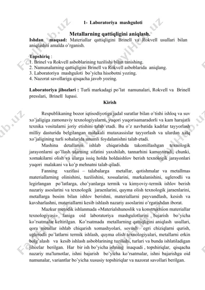 laboratoriya mashguloti — DOCX