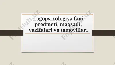logopsixologiya fani — PPTX
