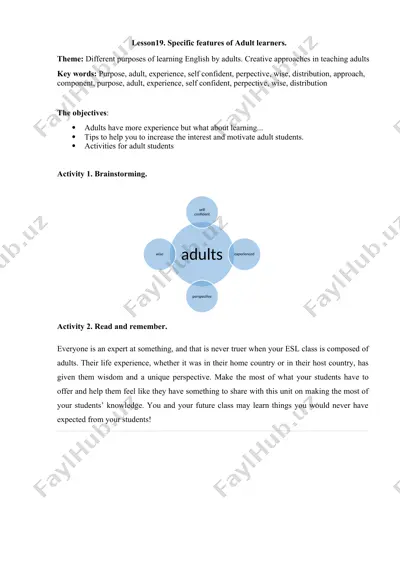 lesson19. specific features of adult learners — DOCX