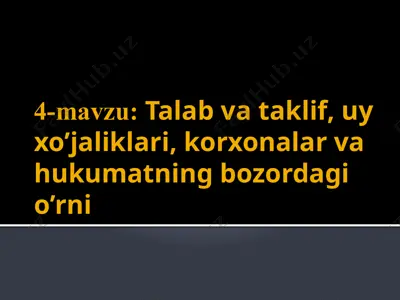 talab va taklif — PPTX