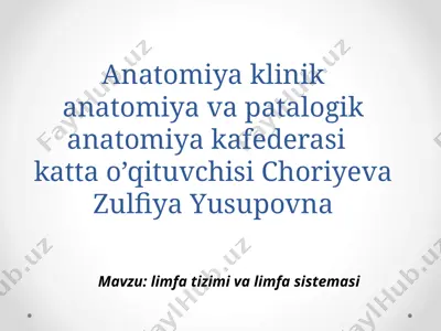 anatomiya va patologiya o'qituvchisi — PPTX