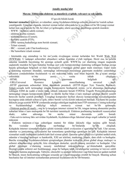 internet xizmatlari — DOCX