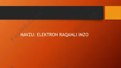 elektron raqamli imzo — PPTX