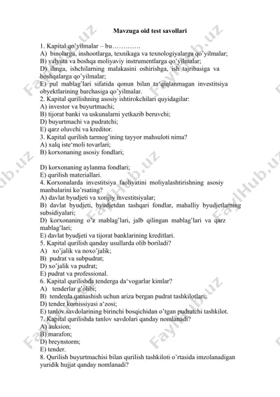 kapital qurilishning asosiy konseptsiyasi — DOCX