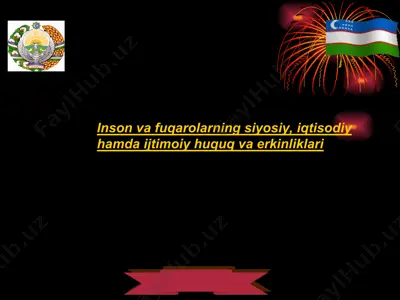 inson va fuqarolarning siyosiy, iqtisodiy hamda ijtimoiy huquq va erkinliklari — PPT