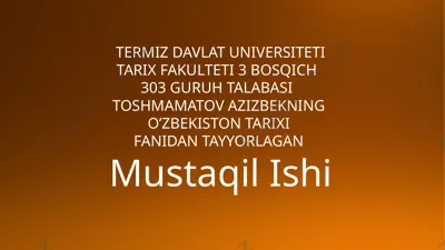 mustaqil ishi: milliy hududiychegaralanish va uning maqsadlari — PPTX