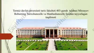 tarix shunoslik fanidan ta'lim — PPTX