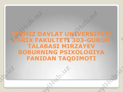testlar va boshqa psixodiagnostik metodlar — PPTX