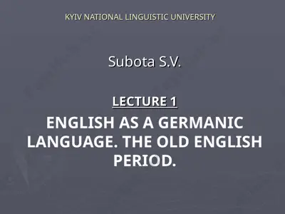 english as a germanic language — PPT