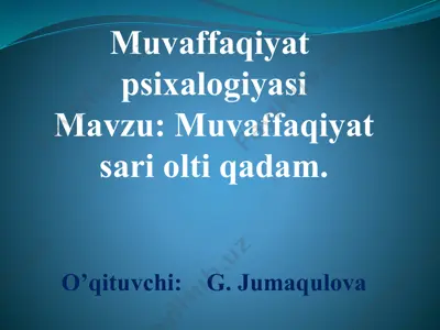 muvaffaqiyat psixologiyasi — PPTX