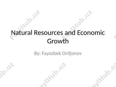 natural resources and economic growth — PPTX