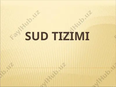 sud tizimi 2 — PPTX