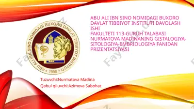 gistalogiya-sitologiya-embriologiya fanidan prizentatsiya — PPTX