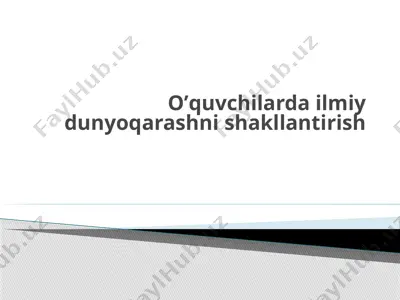 dunyoqarash nazariyasi va amaliyoti — PPTX