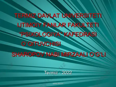 temperament va shaxs tuzulmasi — PPT