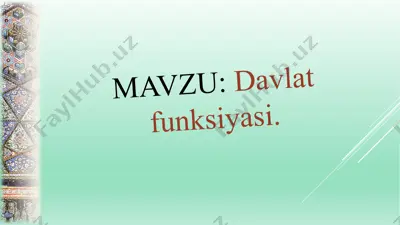 davlat funksiyasi — PPTX