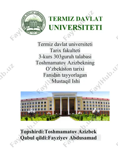 islom karimovning hayoti va faoliyati — DOCX