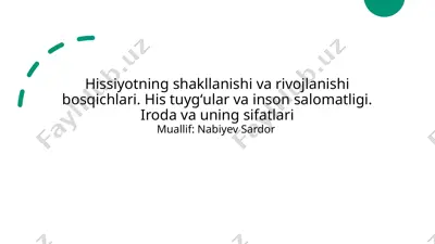 hissiyot va inson salomatligi — PPTX